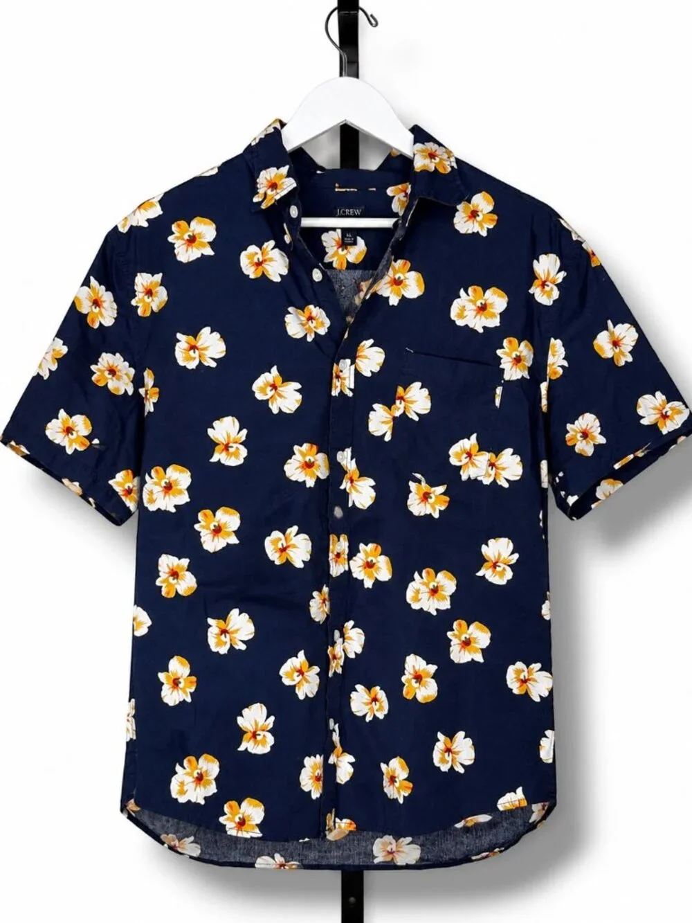 J.Crew Flex Washed Hawaiian Floral Shirt XL Slim Fit Stretch Cotton